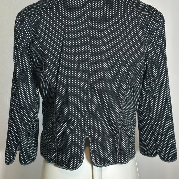 Ruby Rd Black/White Polka Dot 3/4 Sleeve Blazer Suit Jacket Career Womens Sz 12 - Picture 6 of 12